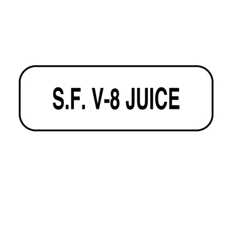 Nevs S.F. V-8 Juice Label 1/2" x 1-1/2" DIET-114